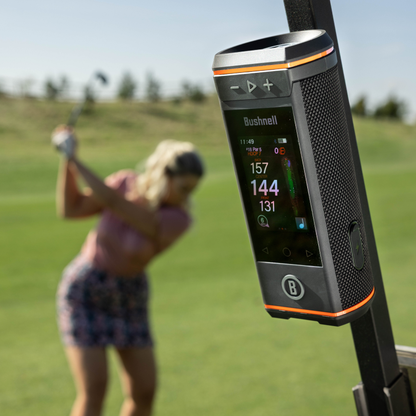 Bushnell Golf Wingman HD GPS Speaker with 3.5" Color Touchscreen, 360° Premium Audio, Visual & Audible Distances, Hazard & GreenView, Magnetic Cart Mount