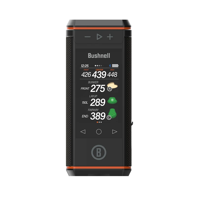Bushnell Golf Wingman HD GPS Speaker with 3.5" Color Touchscreen, 360° Premium Audio, Visual & Audible Distances, Hazard & GreenView, Magnetic Cart Mount