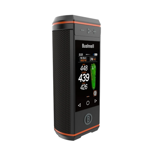 Bushnell Golf Wingman HD GPS Speaker with 3.5" Color Touchscreen, 360° Premium Audio, Visual & Audible Distances, Hazard & GreenView, Magnetic Cart Mount